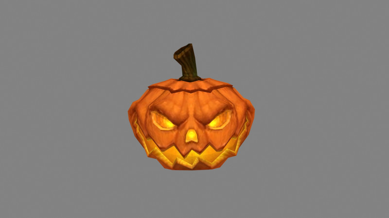 Cartoon pumpkin lantern - dark 3D Model .c4d .max .obj .3ds .fbx .stl .blend 