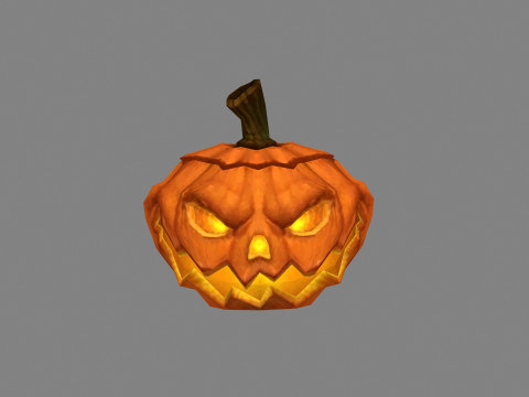 Cartoon pumpkin lantern - dark 3D Model