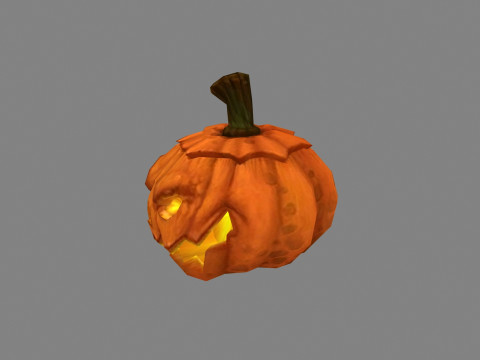 Cartoon pumpkin lantern - dark 3D Model