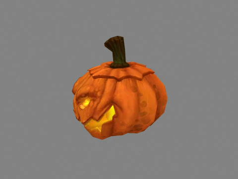 Cartoon pumpkin lantern - dark 3D Model