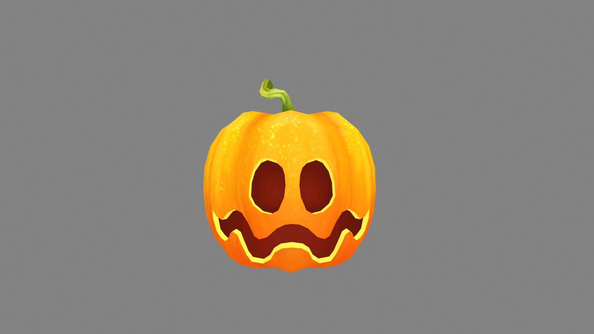 Cartoon Smiley Pumpkin - Sad 3D Model .c4d .max .obj .3ds .fbx .stl .blend 