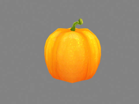 Cartoon Smiley Pumpkin - Sad 3D Model