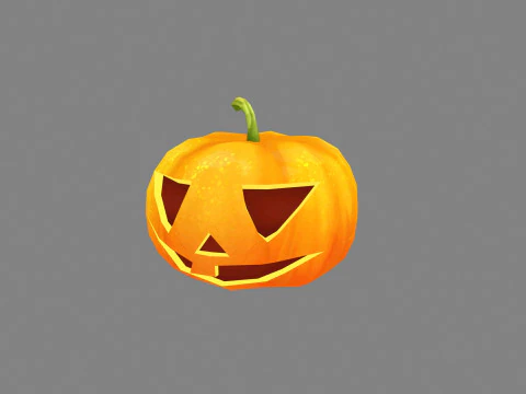 Cartoon Smiley Pumpkin - Smile 3D Model