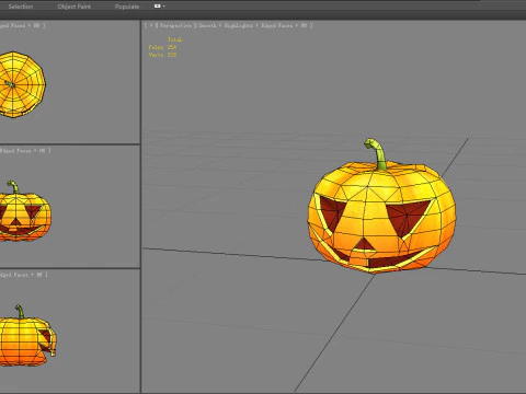 Cartoon Smiley Pumpkin - Smile 3D Model
