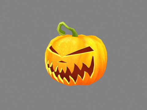 Cartoon Smiley Pumpkin - Laugh 3D Model