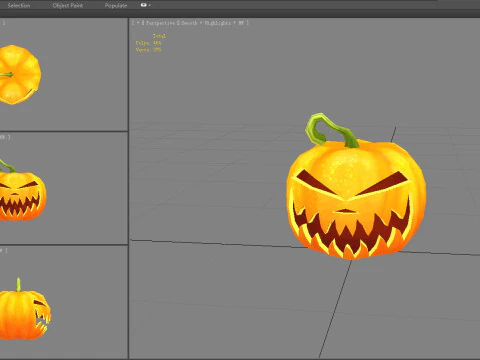 Cartoon Smiley Pumpkin - Laugh 3D Model