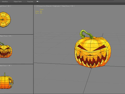 Cartoon Smiley Pumpkin - Laugh 3D Model