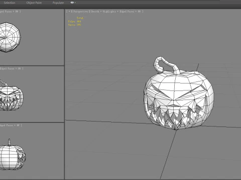 Cartoon Smiley Pumpkin - Laugh 3D Model