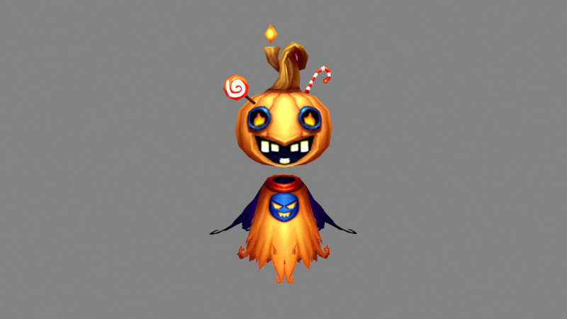 Cartoon pumpkin monster Modelo 3D .c4d .max .obj .3ds .fbx .stl .blend