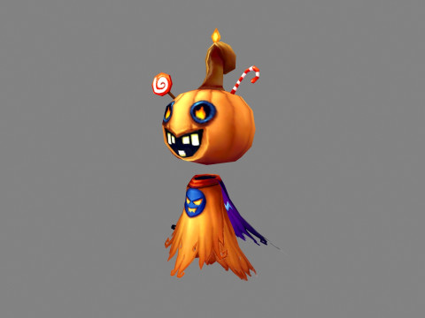 Cartoon pumpkin monster Modelo 3D