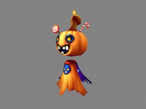 Cartoon pumpkin monster 3D Model