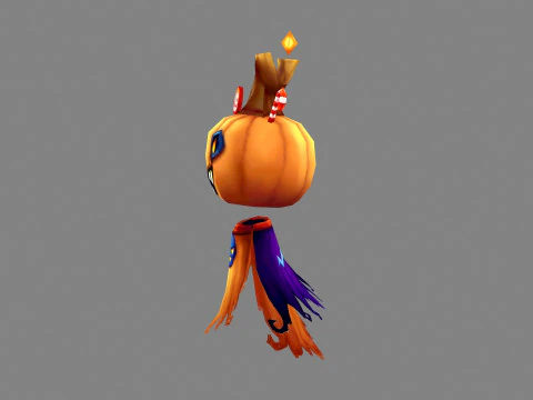 Cartoon pumpkin monster 3D Model