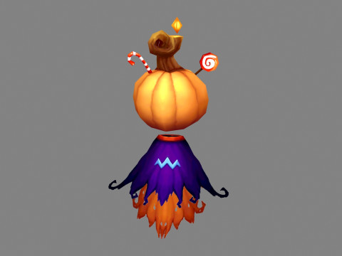 Cartoon pumpkin monster Modelo 3D