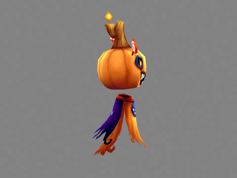 Cartoon pumpkin monster 3D Model