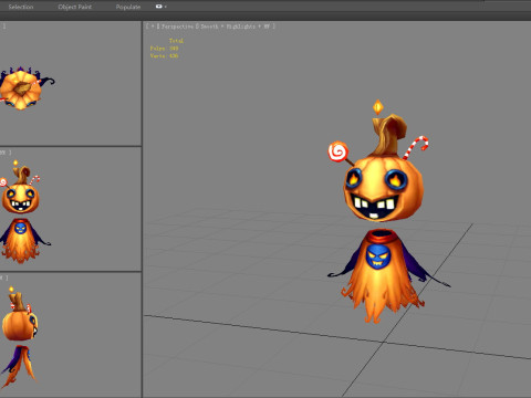 Cartoon pumpkin monster Modelo 3D