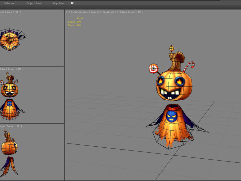 Cartoon pumpkin monster Modelo 3D