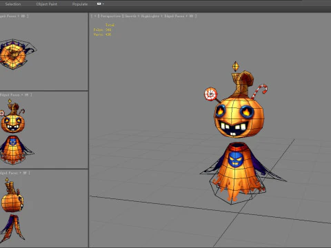 Cartoon pumpkin monster 3D Model