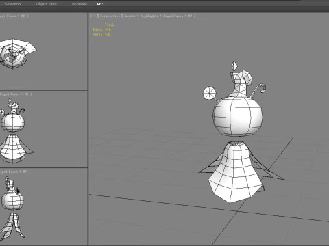 Cartoon pumpkin monster 3D Model