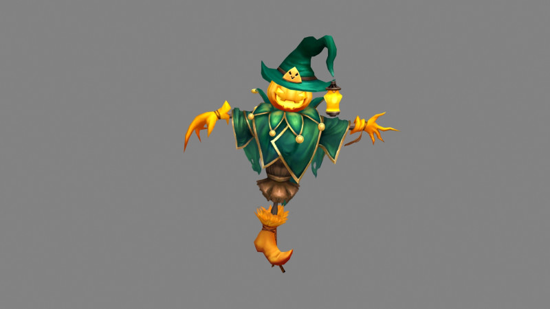 Cartoon Pumpkin Scarecrow Monster Modello 3D .c4d .max .obj .3ds .fbx .stl .blend 