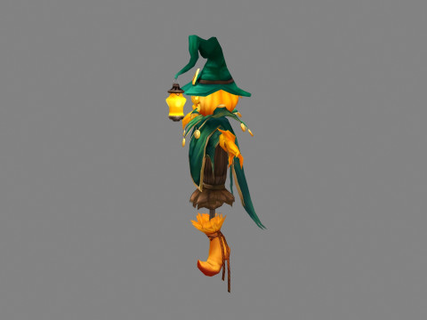 Cartoon Pumpkin Scarecrow Monster Modello 3D