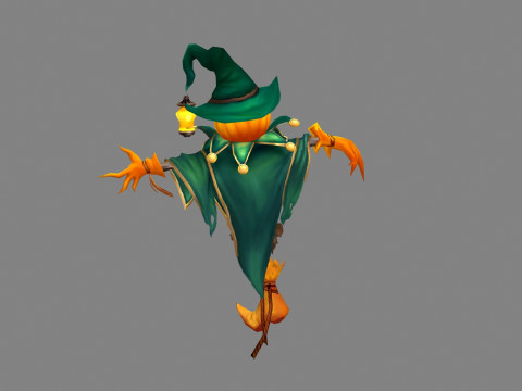 Cartoon Pumpkin Scarecrow Monster Modello 3D