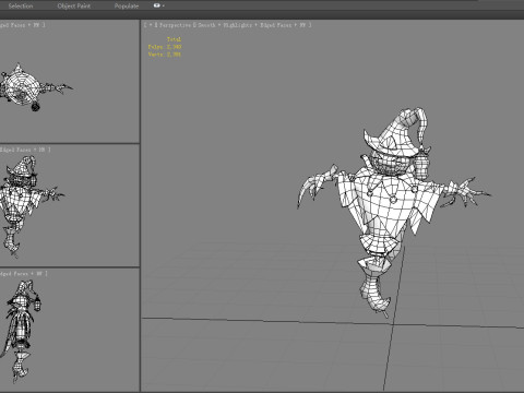 Cartoon Pumpkin Scarecrow Monster Modello 3D