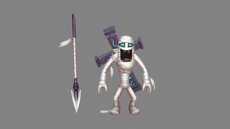 Cartoon spear mummy and cross 3D Модель .c4d .max .obj .3ds .fbx .stl .blend 