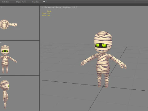 Cartoon mummy boy 3D Model