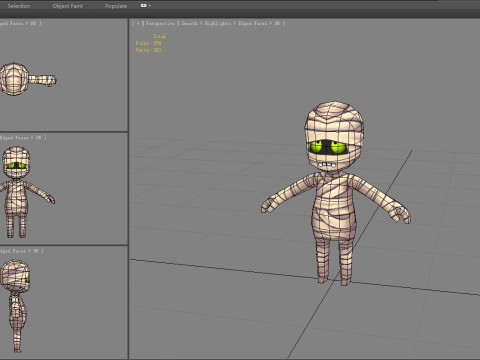 Cartoon mummy boy Modelo 3D