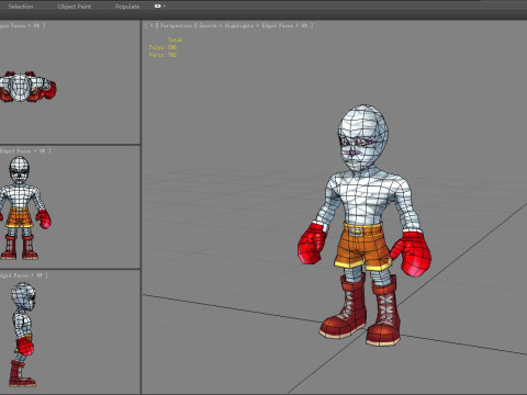 Cartoon mummy man - Injured boxer Modèle 3D