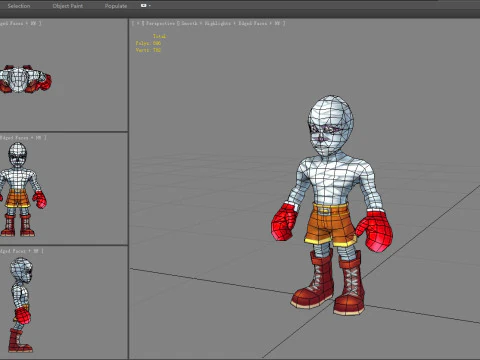 Cartoon mummy man - Injured boxer 3D Model