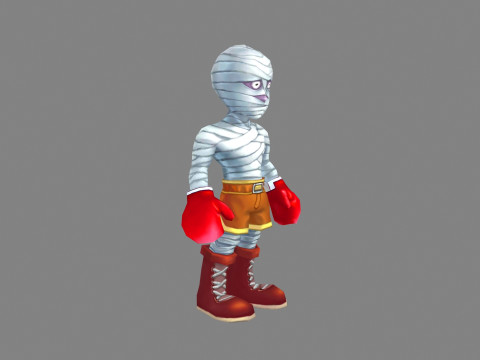 Cartoon mummy man - Injured boxer Modèle 3D