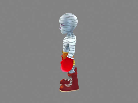 Cartoon mummy man - Injured boxer 3D Model