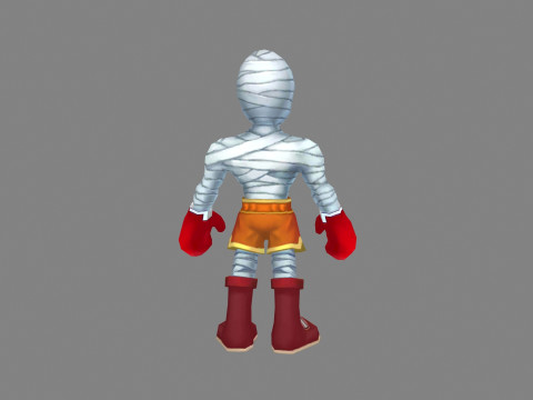 Cartoon mummy man - Injured boxer Modèle 3D