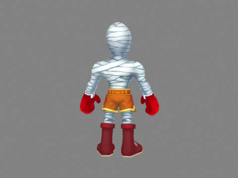 Cartoon mummy man - Injured boxer 3D Model