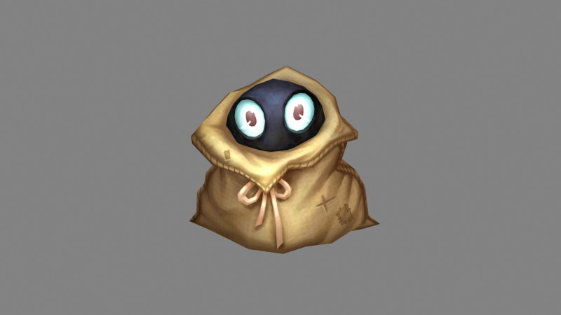 Cartoon ghost hiding in gunny bag Modelo 3D .c4d .max .obj .3ds .fbx .stl .blend 