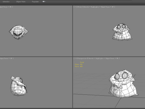 Cartoon ghost hiding in gunny bag Modelo 3D