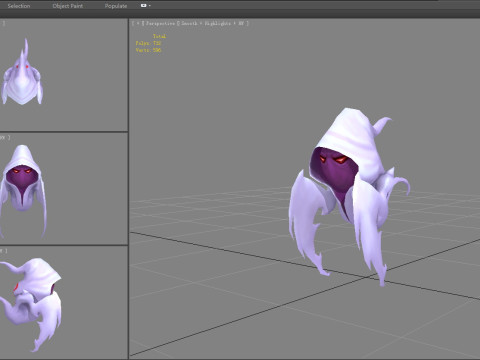 Cartoon white ghost - Reaper 3D 모델