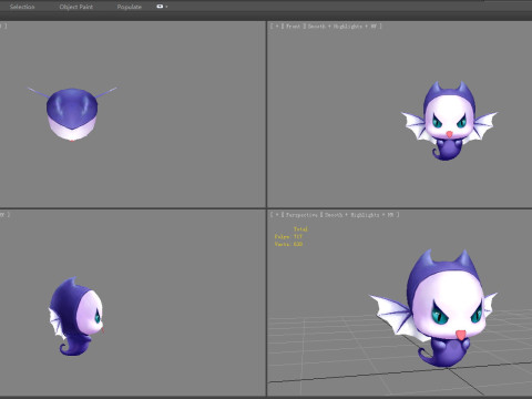 Cartoon ghost demon - vampire 3D Модель