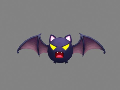 Cartoon bloodsucking bat 3D Model
