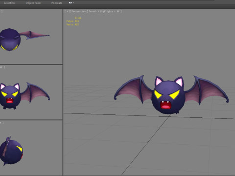 Cartoon bloodsucking bat 3D Модель