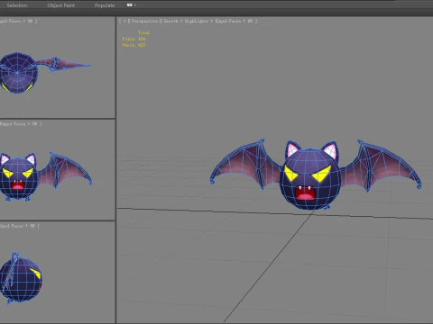 Cartoon bloodsucking bat 3D Model