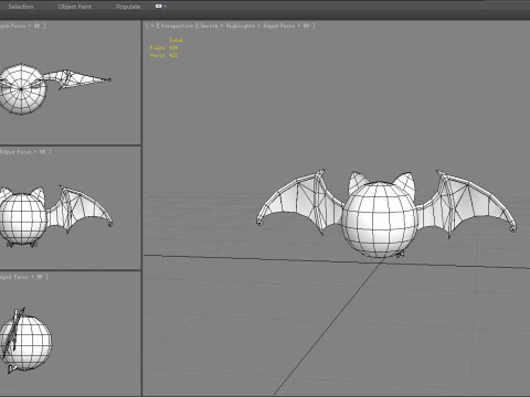 Cartoon bloodsucking bat 3D Model