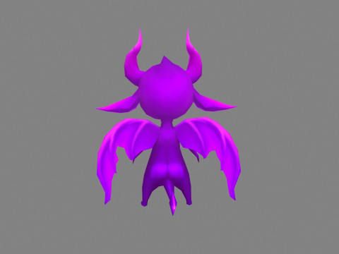 Cartoon Purple devil with horns 3D Model