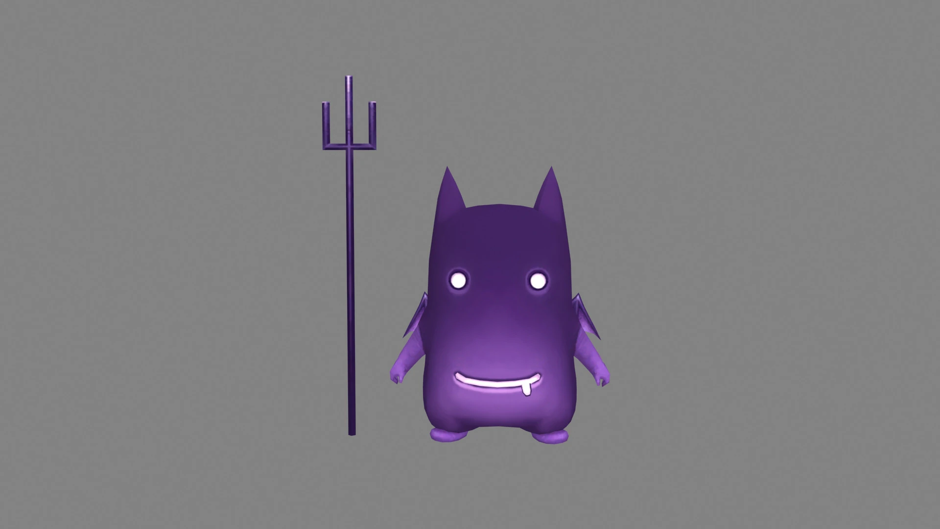 Cartoon Purple Demon Hunter 3D Model .c4d .max .obj .3ds .fbx .stl .blend 