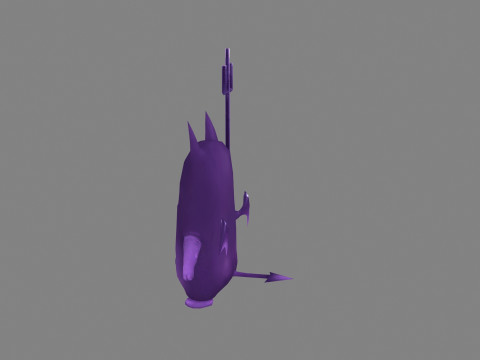 Cartoon Purple Demon Hunter 3D Model