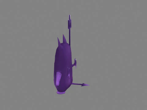 Cartoon Purple Demon Hunter 3D Model