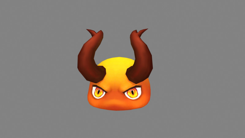 Cartoon Horned demon head 3D Model .c4d .max .obj .3ds .fbx .stl .blend 