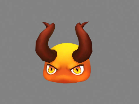 卡通角恶魔头 3D 模型