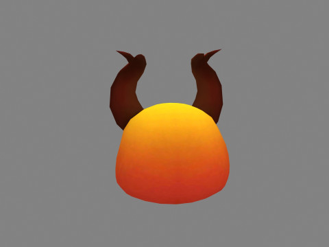 Cartoon Horned demon head 3D Model